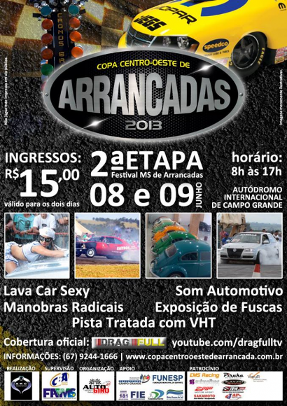 Carros 'queimam' pneus na Copa Centro-Oeste de Arrancadas