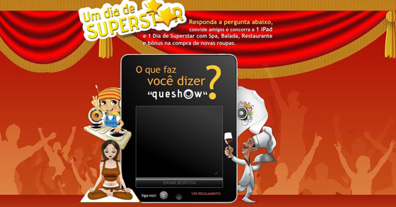 Dia de popstar na promo do Queshow