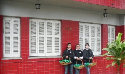 Dimed presenteia vizinhos com flores
