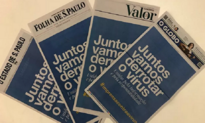 Jornais brasileiros unificam capas em combate ao coronavírus