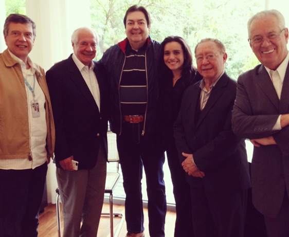 Faustão recebeu a comitiva de Roberto Duailibi para divulgar o Festival de Gramado.