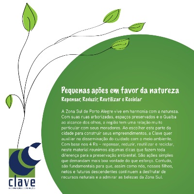Clave edita folder com foco na sustentabilidade