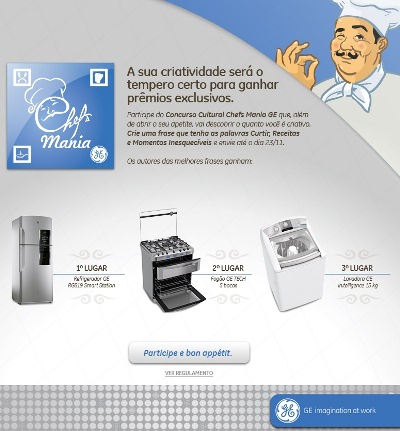 GE Eletrodomésticos apresenta a promo Chefs Mania