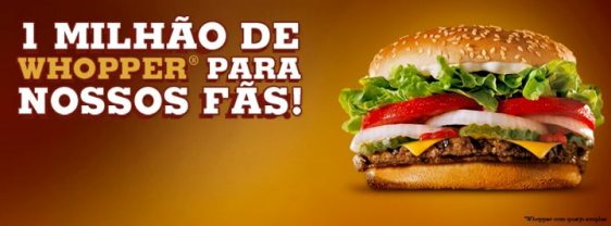 Burger King presenteia fãs da marca no Facebook