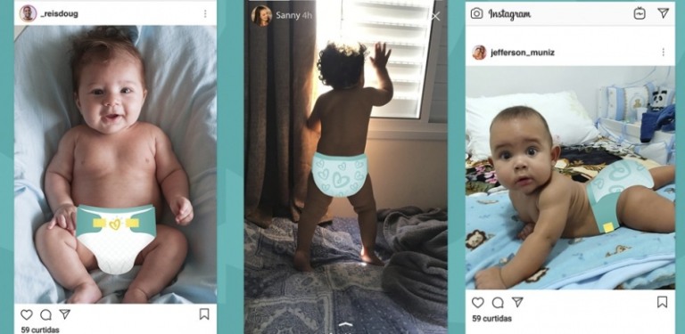 Pampers cria stickers de fraldas no Instagram