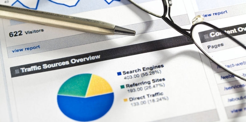 SEO website traffic charts and graphs.