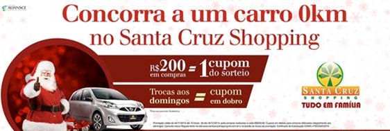 Promo do Santa Cruz Shopping sorteia um carro 0km