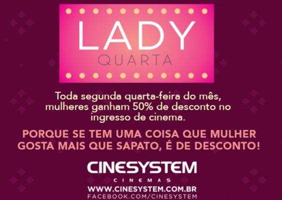 Lady-Quarta do Cinesystem é o novo encontro para mulheres