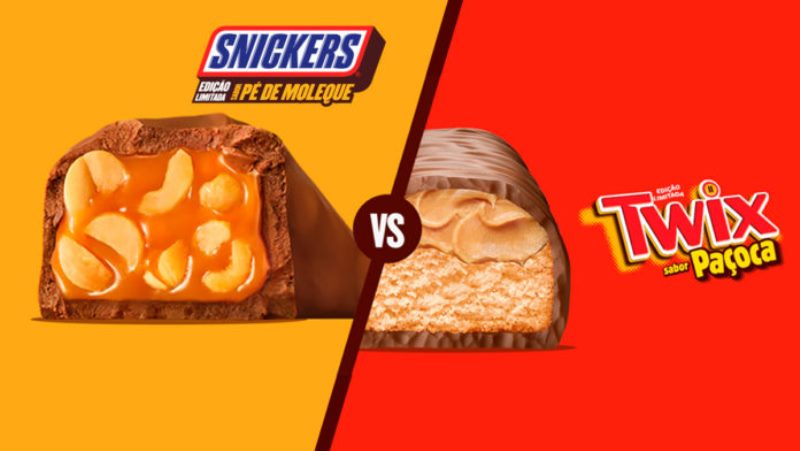 Snickers e Twix disputam preferência do público Snickers e Twix disputam preferência do público