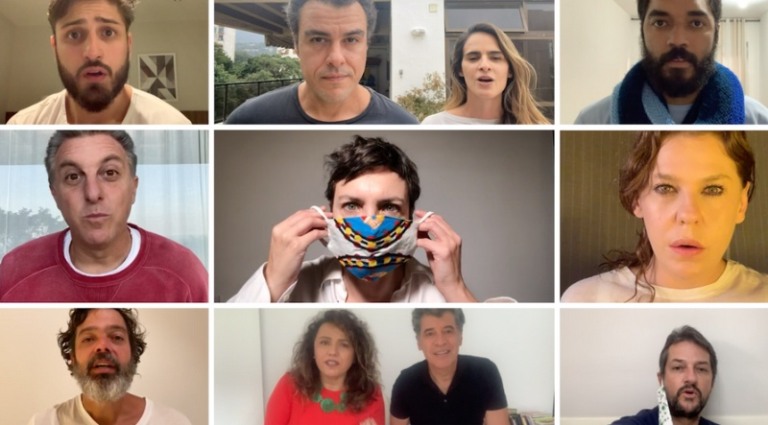 Artistas brasileiros se unem em campanha pelo uso de máscaras