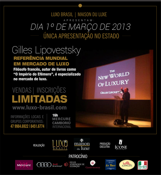 Luxo Brasil traz Gilles Lipovetsky para conferência