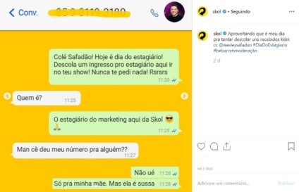 Estagiário de Skol assume redes da marca e quebra a internet