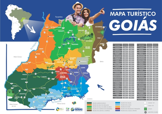 Goiás ganha novo mapa de regionalização do turismo