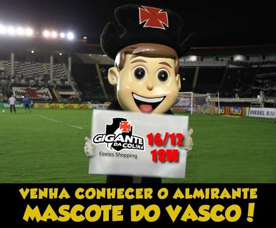 Mascote do Vasco em tarde de autógrafos no Caxias