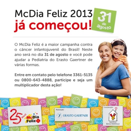 Hospital Erasto Gaertner participa do McDia Feliz 