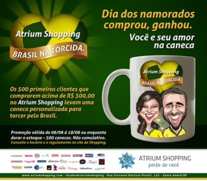 O amor está na caneca no Atrium Shopping