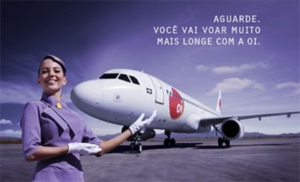 Oi divulga marca em avião da TAM e anuncia promo