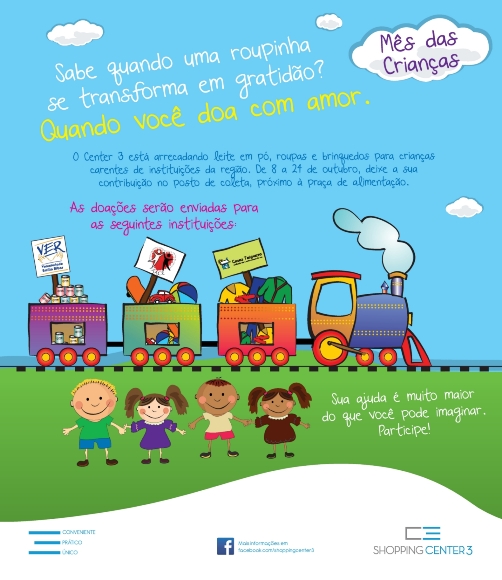 Center 3 quer doações com amor