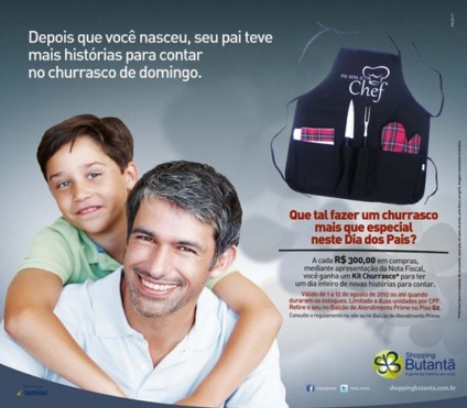 Shopping Butantã presenteia pais com kit churrasco 