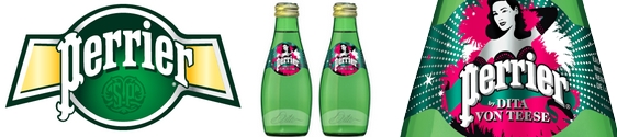 Água francesa lança edição especial Perrier by Dita Von Teese
