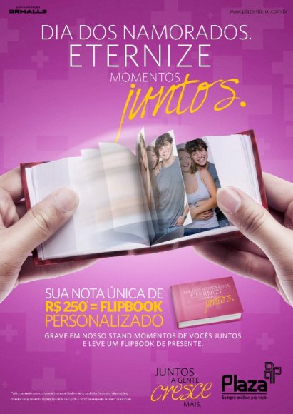 Flip book na ação promo do Plaza