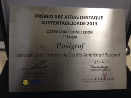 Posigraf recebe Prêmio Destaque Sustentabilidade