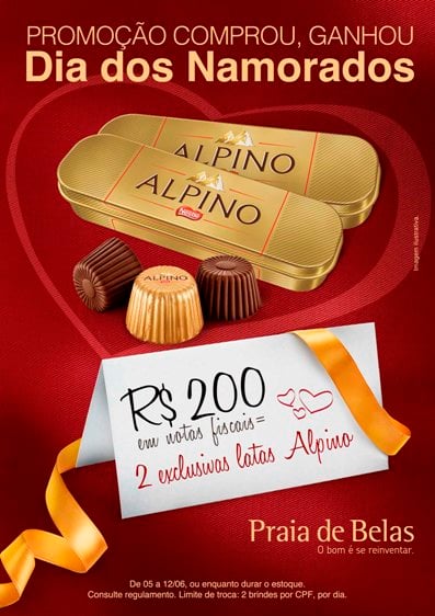 Kits Alpino de brinde no Praia de Belas