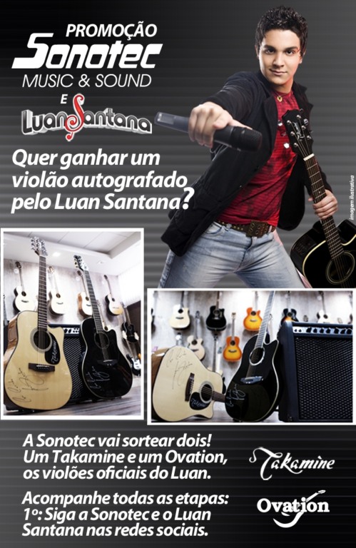 Promoção sorteará violões autografados por Luan Santana