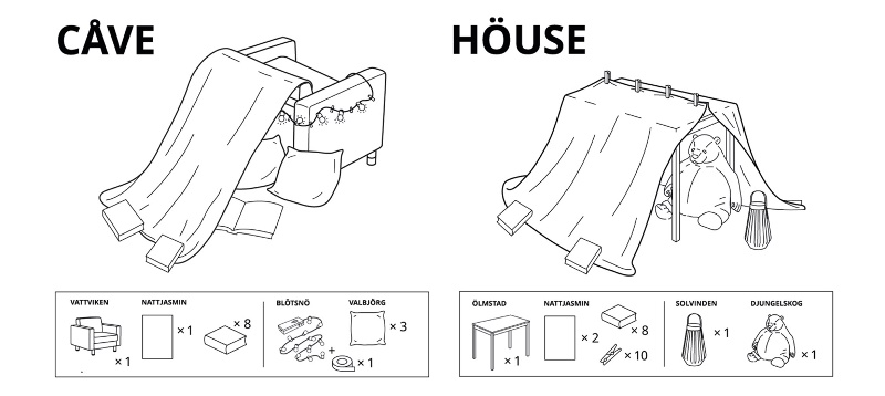 Ikea ensina pais a fazerem cabanas com as crianças