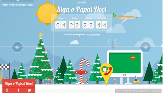 Rastreie o Papai Noel com Santa Tracker do Google