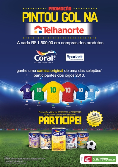 "Pintou Gol" da Telhanorte dá camisa oficial de seleções