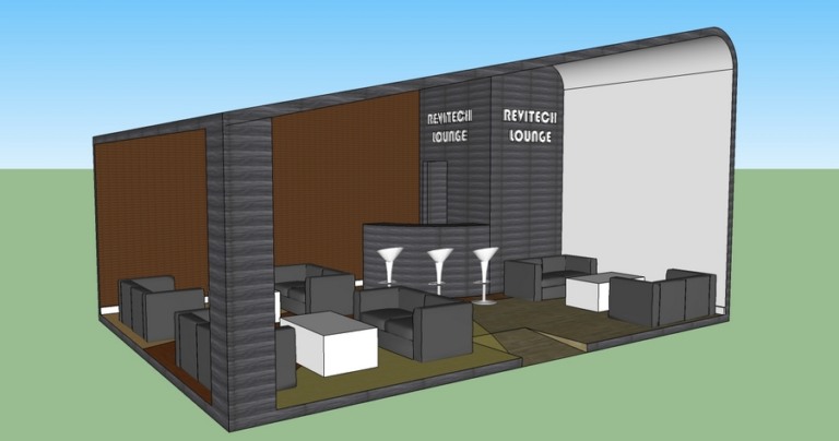 Revitech Pisos inova com estande-lounge na Feicon Batimat