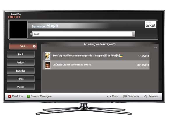 Samsung anuncia app do Orkut para Smart TVs