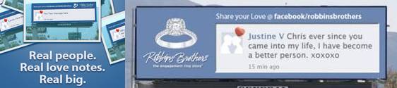 Outdoor exibe mensagens de amor postadas no Facebook