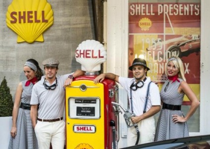 Shell e Ferrari montam autoposto retrô no GP da Bélgica