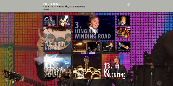 Shows de Paul McCartney terão site novo a cada música