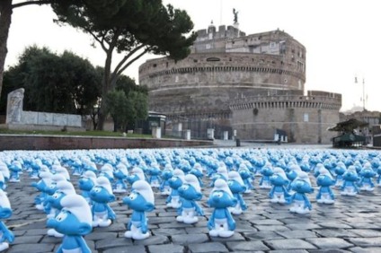 June 22, 2013 – Italy: Global Smurfs Day 2013 celebration.