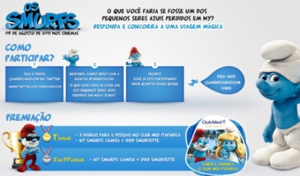 Smurfs é o mote para ação promo da Americanas.com