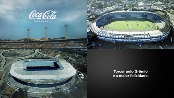 Estádio Olímpico e Arena conversam em filme da Coca-Cola