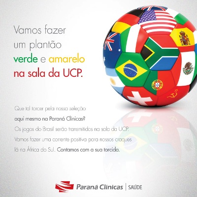 Paraná Clínicas "convoca" colaboradores para torcer pelo Brasil