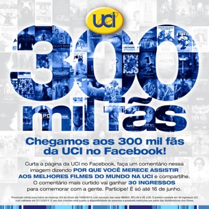 Cinema grátis na ação promocional da UCI