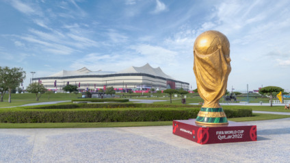 Doha,Qatar- November 11,2022 :A uniquely Qatari stadium, Al-Bayt Stadium is a retractable roof football stadium in Al Khor, Qatar