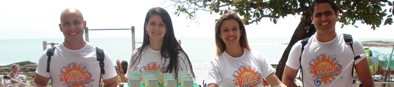 Ação da Vitoriawagen distribuiu brindes nas praias