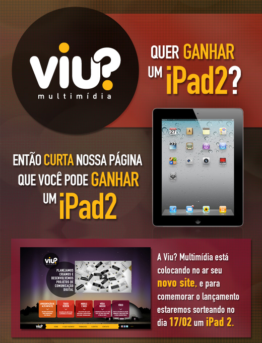 Viu? Multimídia dá iPad em promoção no Facebook