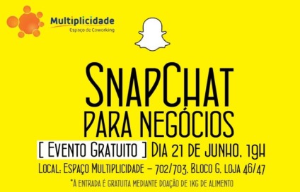 Palestra gratuita abodará o “Snapchat para negócios” no Espaço Multiplicidade