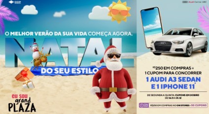 Promo do Grand Plaza sorteia Audi A3 Sedan e iPhone 11