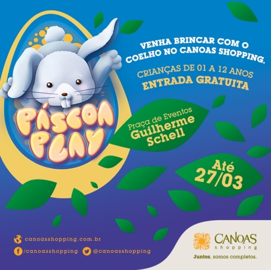 Ação de Páscoa do Canoas Shopping traz brincadeiras e atividades gratuitas para crianças