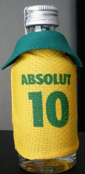 Absolut se veste de verde amarelo e dá brinde