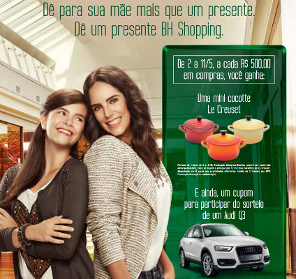 Brinde e sorteio de um Audi Q3 na promo do BH Shopping 