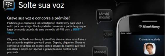 Solte a voz na ação promo do BlackBerry